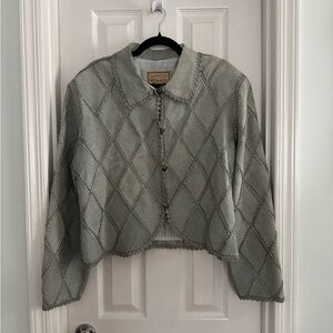 Double D Ranch Embroidered Genuine 100% Suede Leather Jacket